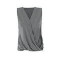 thumbnail image 5 of Womens Draped Wrap Tank Tops V Neck Sleeveless Sexy Cami Tunic Tops Summer Tanks Top and Blouse for Women, 5 of 5