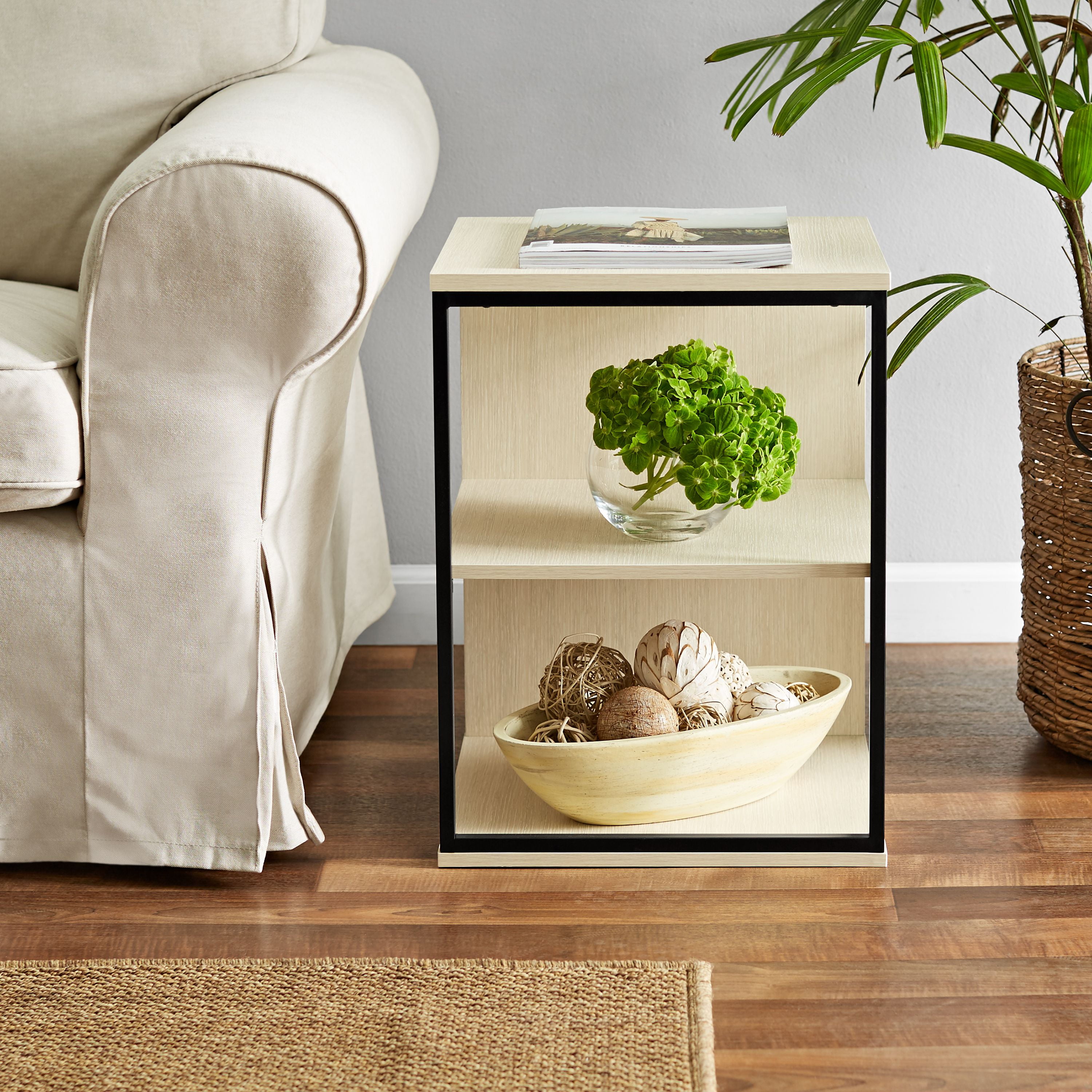 Mainstays Kalla Wood and Metal 3-Shelf End Table, Multiple Colors