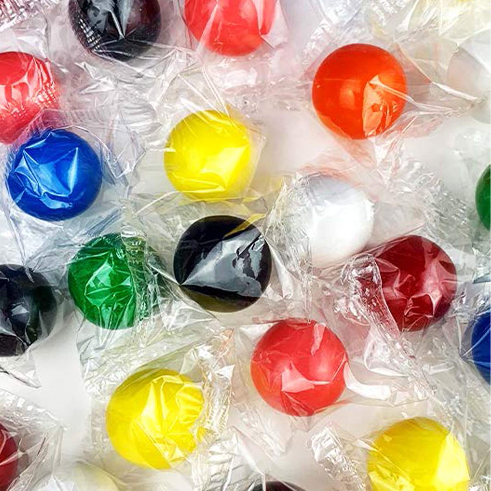 Bubble Gum Balls 0.88 inch 22mm Individually Wrapped Assorted