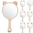thumbnail image 4 of YAOMOBB Small Mirror Creative Makeup Mirror Compact Wooden Handle Design, 4 of 6