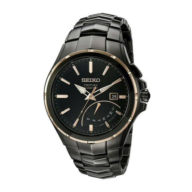 Seiko Men's Coutura Kinetic Stainless Steel Case Black Rubber Strap Black  Watch - SRN066 