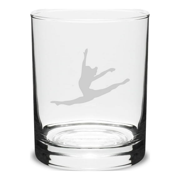 Gymnast Split 14 oz. Deep Etched Double Old Fashion Glass