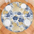 thumbnail image 2 of Pioneer Flower Floral Print Pattern Round Fitted Tablecloth with Elastic Edge,Dining Table Cover Waterproof,Outdoor Round Tablecloth for Camping,Dining,Indoor and Outdoor, 2 of 7