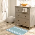 thumbnail image 5 of Unique Bargains Striped Bathroom Rugs Soft Fluffy Chenille Bath Rugs Blue 20" x 32", 5 of 7