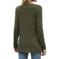 thumbnail image 6 of Hibeli Women Crew Neck Long Sleeve Ribbed Slim Fit Solid Color Top, 6 of 7