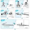 thumbnail image 2 of Misounda Tringle de Rideau de Douche, Tringle de Rideau de Douche d'Angle en L Réglable, Installation Sans Perçage en Acier Inoxydable 35.5 Pouces-47.2"x35.5 Pouces-47.2 Pouces avec 24 Anneaux de Douche, pour Salle de Bain, Baignoire, Magasin de Vêtements Etc, 2 of 6