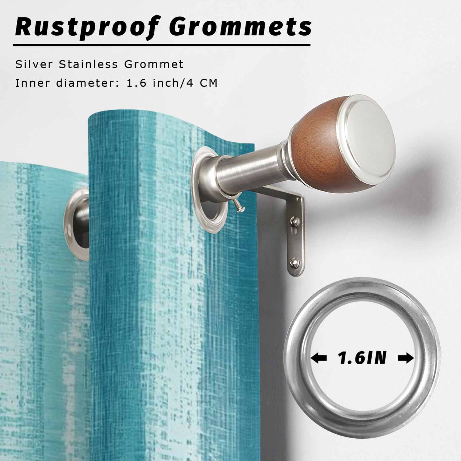 Cyan Paint Outdoor Curtains for Patio, Modern Abstract Blue Green Stripes Sunshade Privacy Drapes Grommet Waterproof Outside Curtains for Porch/Cabana/Balcony 54"x 108", 1 Panel