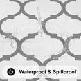 thumbnail image 4 of decorUhome Waterproof Vinyl Tablecloth with Flannel Backing for Round Tables-60 inch,Wipeable Stain Resistant Table Cover,Moroccan,White,Indoor and Outdoor, 4 of 10