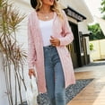 thumbnail image 2 of Lindreshi Cardigan Sweaters for Women Lightweight Clearance Women's Fashion Top Cardigan Pocket Medium and Long Term Outwear Long Sleeve Coat, 2 of 9