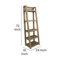 thumbnail image 5 of Benjara Bookcase- 5 Tier Ladder Shelves- Rustic Natural Brown Wood- 72 Inch, 5 of 5