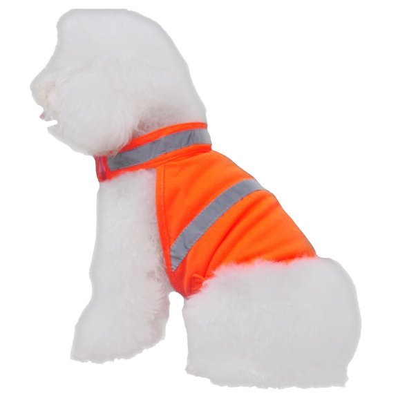 Dog Reflective Safety Vest High Visibility Breathable Dog Summer Clothes for Walking Running Hiking (Fluorescent Orange-S)