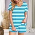 thumbnail image 2 of LYXSSBYX Pajamas for Women Set 2PC Women's Fashion Striped Casual Home Two-piece V-neck Top with Pocket Shorts Set, 2 of 6