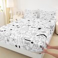 thumbnail image 2 of Manfei Kawaii Christmas Kids Queen Sheet Sets, Cute Santa Claus Gift Flat Sheet, Cartoon Gingerbread Man Queen Fitted Sheet, Luxury Bedroom Decor, 4-Piece, 2 of 6