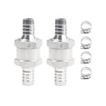 thumbnail image 3 of 2 Pieces Check Valve with 4 Hose Clamps Clips Aluminum Car Accessories for Fuel 10mm Diameter, 3 of 8