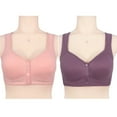 thumbnail image 3 of 2PC Women‘s Front  Side Buckle Lace Edge Without Steel Ring Movement Seamless Gathering Adjustment Yoga Sleep Large Bra, 3 of 3