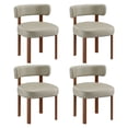 thumbnail image 2 of AFO Upholstered Dining Chair Set of 4, Faux Leather Seat with Solid Wood Legs Ergonomic Curved Back Kitchen Modern Chairs for Dining Room Living Room Cafe Greige, 2 of 12