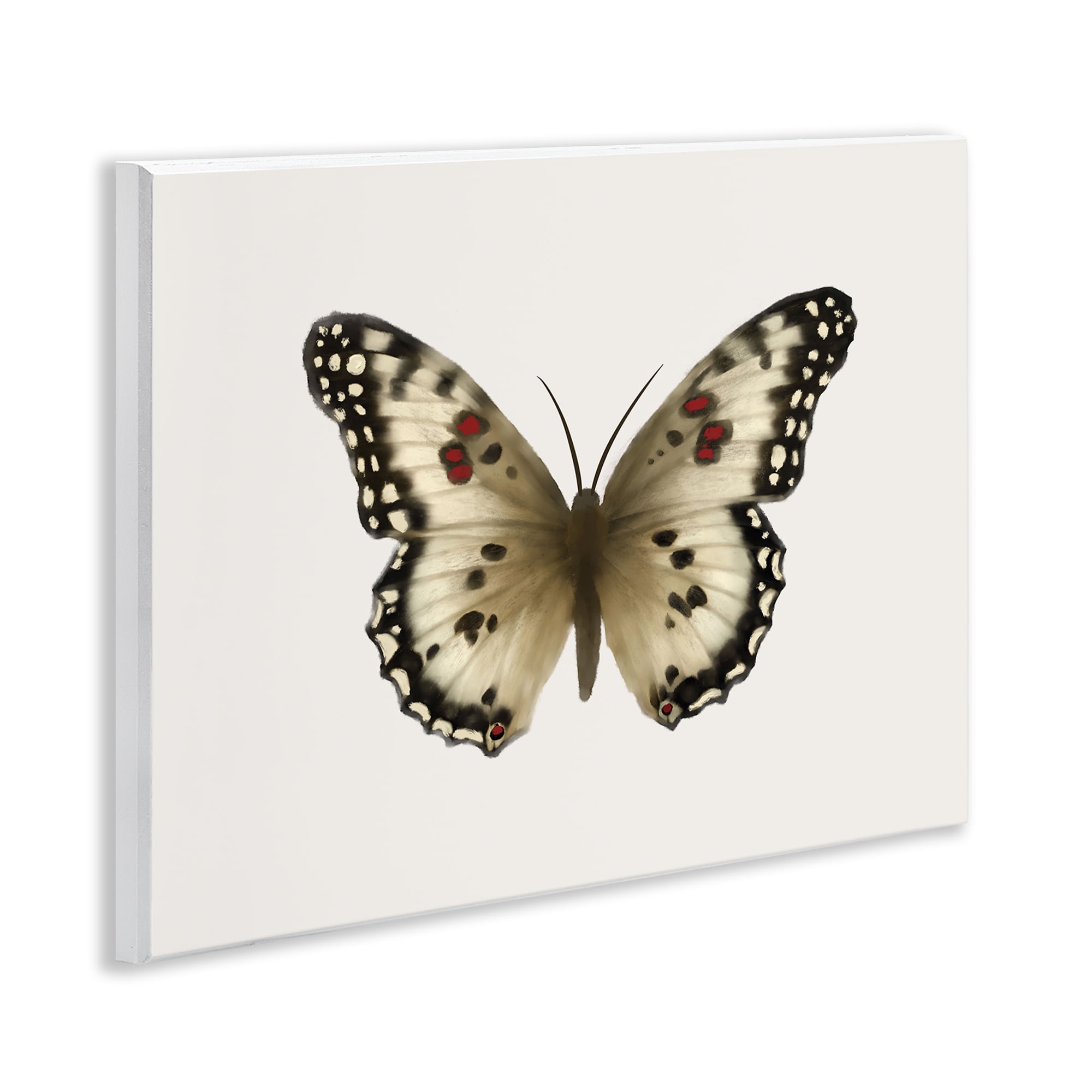 Stupell Industries Tan Symmetrical Butterfly Animals Painting Unframed Art Print Wall Art, 14 x 11