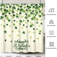 thumbnail image 5 of 72x72 Inches Happy St.Patrick''s Day Shower Curtain Green Clover Shamrock Leaf Irish Spring Clover Saints Patrick Shower Curtains for Bathroom Decor Polyester Fabric with Hooks, 5 of 8