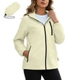 thumbnail image 3 of Vmvidoty Women's Solid Color Long Sleeve Hooded Jacket Water-Repellent Windproof With Pockets And Zipper Closure Casual Everyday Wear Khaki S, 3 of 9