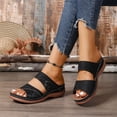 thumbnail image 3 of Rokment Glitter Metallic Sequin Orthopedic Wedges Slip on Sandals for Women 2026 Summer Beach Sparkly Casual Platform Arch Support Dress Sandals Comfortable Walking Slippers Black Size 6.5, 3 of 7