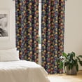 thumbnail image 2 of Ambesonne Forest Curtains, Fox Trees and Mushroom, Pair of 28"x95", Multicolor, 2 of 5
