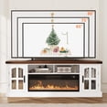 thumbnail image 3 of Yeahumalia Electric Fireplace TV Stand for 80'' TVs, 36'' Fireplace, Wooden Media Console, Living Room/Bedroom, White, 3 of 8