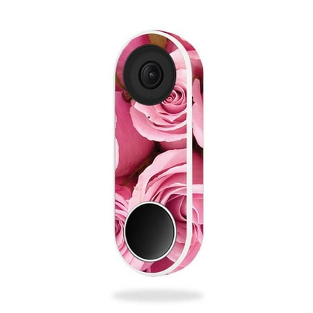 MightySkins NEHEL-Pink Roses Skin for Nest Hello Video Doorbell - Pink Roses