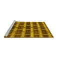 thumbnail image 2 of Ahgly Company Machine Washable Indoor Round Abstract Yellow Contemporary Area Rugs, 8' Round, 2 of 4
