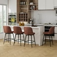 thumbnail image 4 of Costway 27 Inch Swivel Bar Stool Set of 2 with Padded Seat Metal Legs & Footrest, 4 of 9