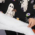 thumbnail image 3 of Oversized Wearable Blanket Hoodie,Costumed Ghost Halloween Pattern Sherpa Blanket Hoodie with Super Pockets,Super Warm Fuzzy Pullover for Women & Men, 3 of 6