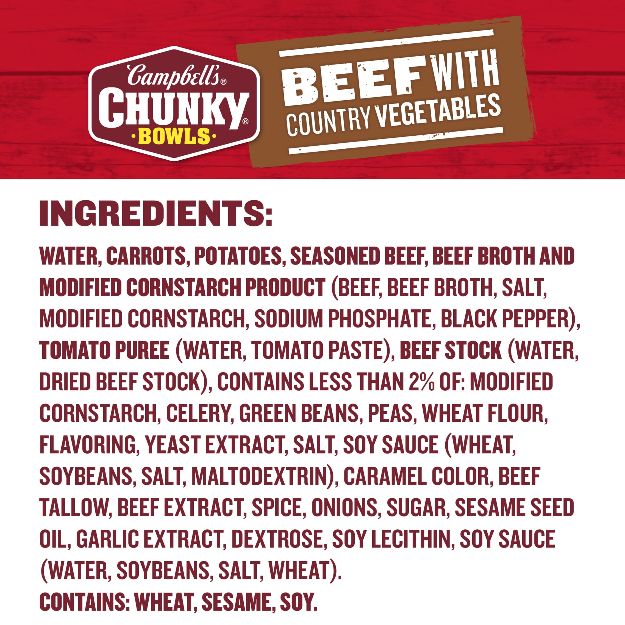 (8 pack) Campbell's Chunky Soup, Beef Soup with Country Vegetables, 15.25 oz Microwavable Bowl