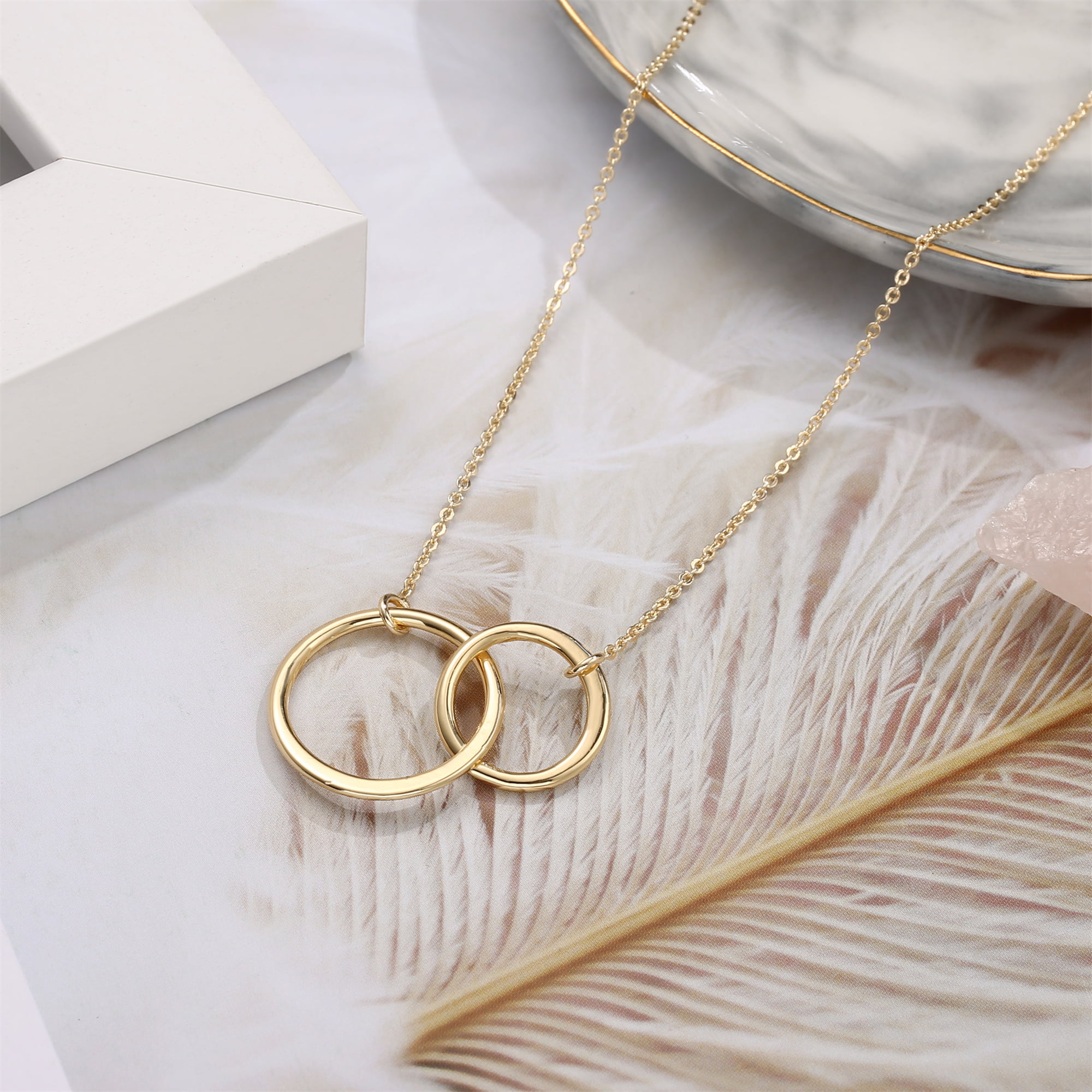 Buy Mini Interlocking Circles Necklace Mother Daughter Gift Bff Necklace  Dainty Entwined Circles Necklace Gold Circle Necklace Online in India - Etsy