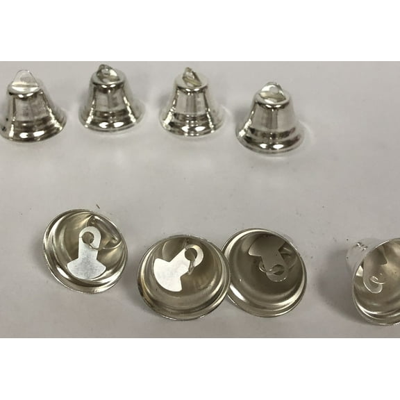 Charmed Silver Small Metal Liberty Bells Christmas Ornaments Craft; 18mm; 144 pieces