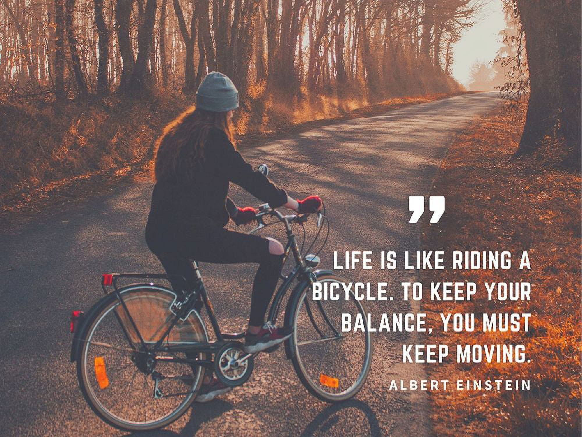 ArtsyQuotes 14x12 Black Modern Framed Museum Art Print Titled - Albert  Einstein Quote: Riding a Bicycle, image size:2000x1500