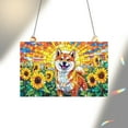 thumbnail image 6 of 89Bloom Shiba Inu & Sunflower Stained Glass Hologram Ornament, Dog Stained Glass Suncatcher Ornaments Home Decor, Dog Holographic Ornaments, 6 of 7