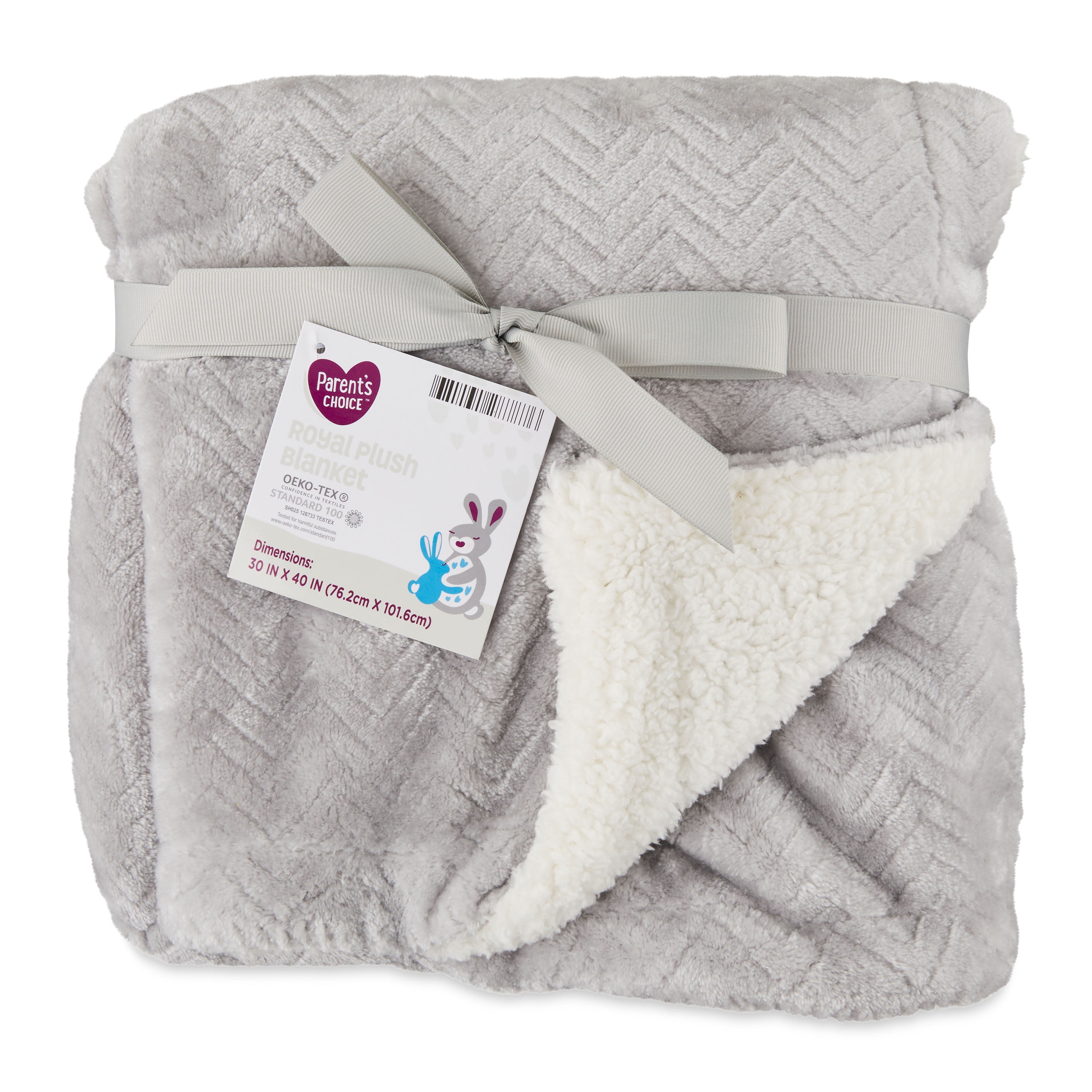 Parent s Royal Plush Blanket for Baby Boys and Girls Gray 30 x 40 Walmart