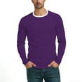 thumbnail image 4 of Klisyaur Striped Shirts for Mens Long Sleeve Crew Neck Casual Comfortable Fashion Soft Tee Regular Tops, 4 of 5
