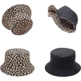 thumbnail image 4 of Reversibel Leopard Bucket Hat Bomull Fiskehatt Packable Cheetah Solhatt för Kvinnor och Män, 4 of 5