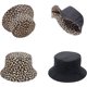 thumbnail image 4 of Reversibel Leopard Bucket Hat Bomull Fiskehatt Packable Cheetah Solhatt för Kvinnor och Män, 4 of 5