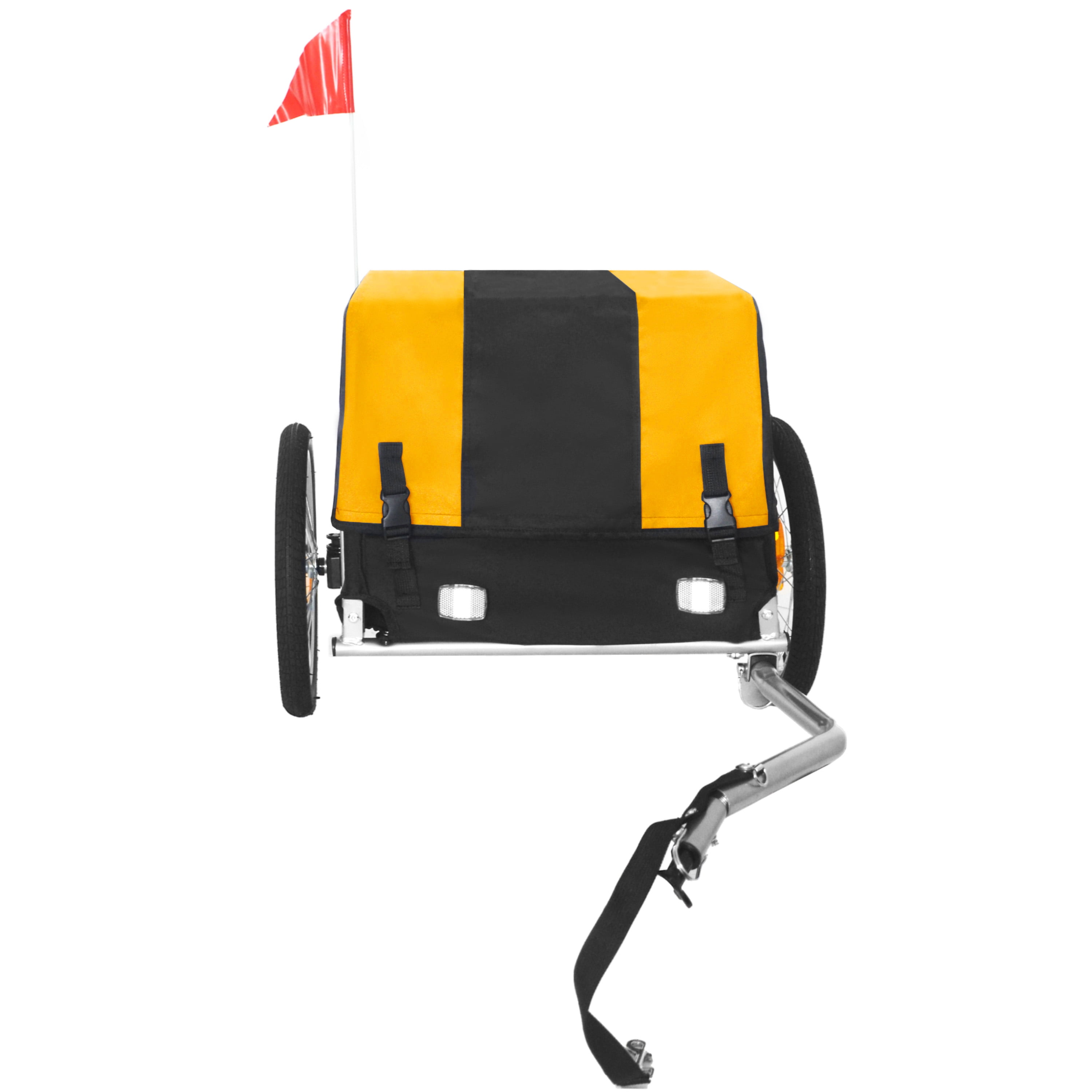 Heavy-Duty Bike Cargo Trailer with Removable Waterproof Cover, 88 lbs Capacity, 16" All-Terrain Wheels & Foldable Design for Camping, Groceries