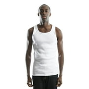 Men's City Lab Ice White Cotton Ribbed Tank Top - M
