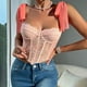 thumbnail image 1 of Blusa de encaje con perspectiva y tirantes sin mangas para mujer, 1 of 8