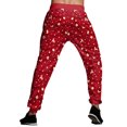 thumbnail image 4 of MAWCLOS Men Straight Leg Christmas Print Trousers Running High Waist Sweatpants Red 2XL, 4 of 4