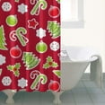 thumbnail image 4 of Red Christmas Decoration Pattern Shower Curtain 36"x72" ,Bathroom Decorative Shower Curtains Set with 12 Hooks,Modern Waterproof Washable Shower Curtain, 4 of 6
