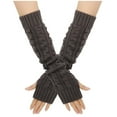 thumbnail image 6 of TERGAYEE Winter Knit Warm Long Glove,Womens Winter Warm Over Elbow Long Fingerless Thumb Hole Gloves,Thumbhole Fingerless Gloves Arm Warmers Glove for Women, 6 of 6
