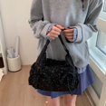 thumbnail image 4 of Corduroy Bow Shoulder Bags Versatile Crossbody Bag with Adjustable Strap for Women Ladies Work Shopping Travel Daily Use (Black), 4 of 10