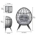thumbnail image 2 of Uforic Outdoor Rattan Egg Chair with Table, Cushioned for Patio, Garden, Backyard, Porch, Gray, 2 of 6
