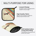 thumbnail image 3 of Yayeee Oven Mitts and Pot Holder Set of 4 Heat Resistant Kitchen Gloves Baking Hot Pad, Colorful Plane Stripes, 3 of 5