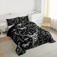 thumbnail image 3 of Homewish Wild Deer Bedding Comforter Set,Gothic Skull Skelelton Twin Comforter Sets,White Black Bedding Set For Boys Girls,Microfiber Bedroom Decor Reversible,2-Piece, 3 of 8