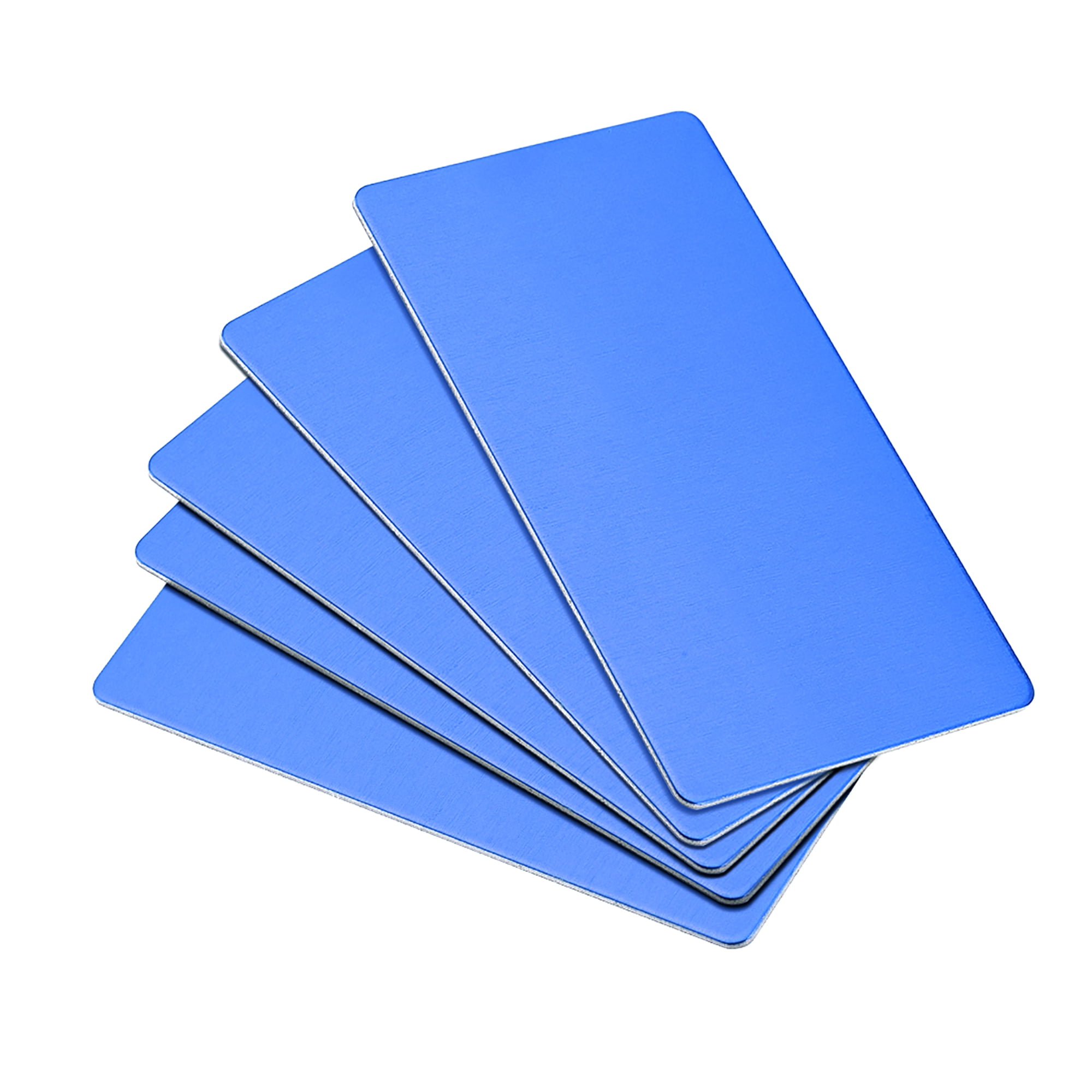 Uxcell 80x40x1mm Aluminum Blank Metal Card Anodized Blue 5 Pack